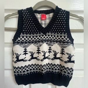 Esprit Dark Blue and White Cotton Knit Vest